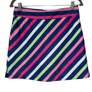 {Vineyard Vines} Multicolor Stripe Performance Golf Tennis Skirt Skort Shorts